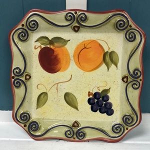 Medici Tabletop‎ Unlimited Dinner 11” Plate Square Ceramic Fruit replacement